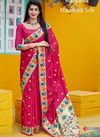 Dark Pink Colour Latest Designer Fancy Festive Wear Heavy Pure Silk Printed Sarees Collection 4201